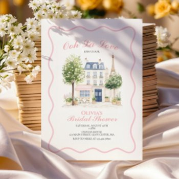 paris bridal shower parisian cafe invitation