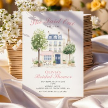 paris bridal shower parisian cafe invitation