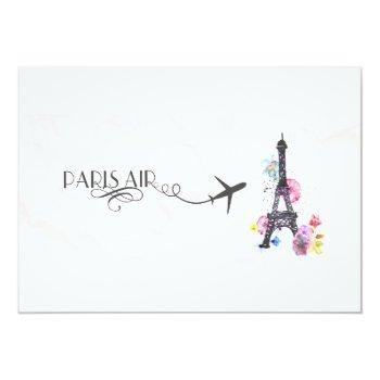 Paris Invitation, Boarding Pass Invitation, Bridal Invitation Front View