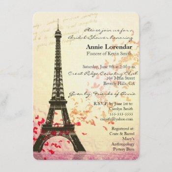 paris themed bridal shower invitation template