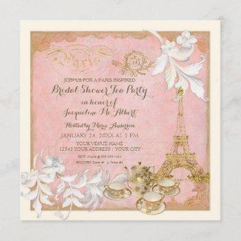 paris versailles palace tea party bridal shower invitation