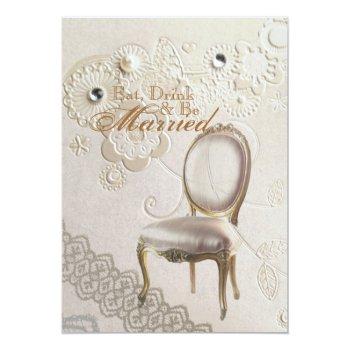 Paris Vintage Wedding Rehearsal Dinner Invitation Front View