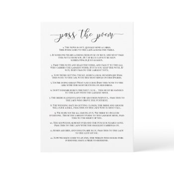 pass the poem bridal shower game  invitation