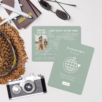 passport to love travel theme bridal shower invitation