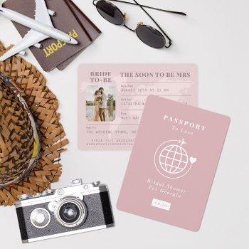 passport to love travel theme bridal shower invitation