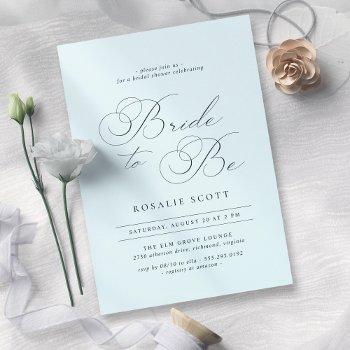 pastel frost blue | delicate script bridal shower invitation