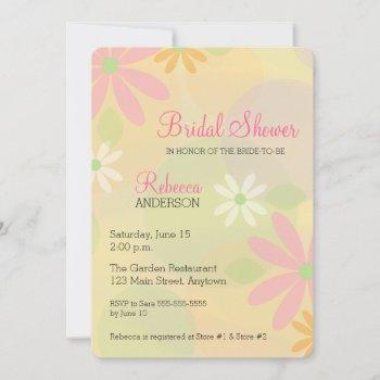 pastel retro daisies bridal shower invitation