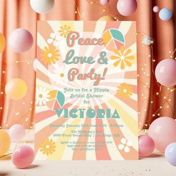 peace love & party hippie party invitation