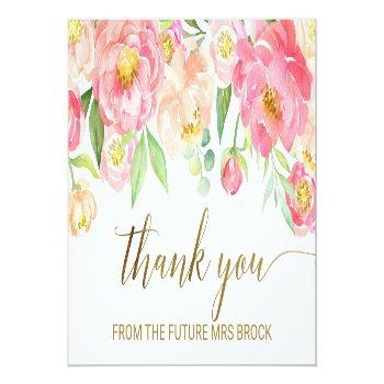 Peach And Pink Peony Thank You From The Future Mrs Front View