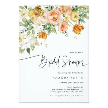 Peach Blush Floral Greenery Summer Front View