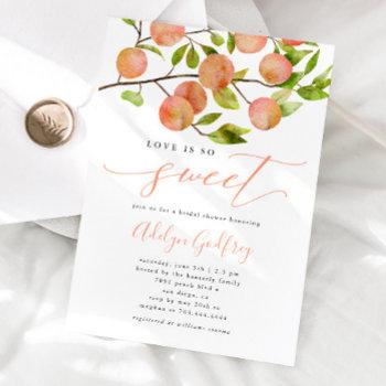 peach bridal shower invitation