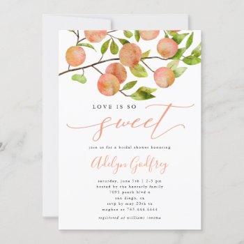 peach bridal shower invitation