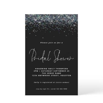 peacock blue glitter budget bridal shower black