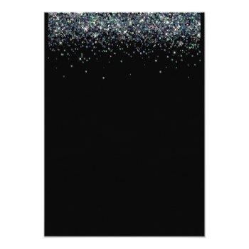 Peacock Blue Glitter Budget Bridal Shower Black Front View