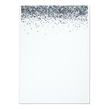 Peacock Blue Glitter Budget Bridal Shower Invite Front View