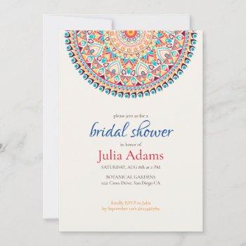 peacock mandala bridal shower invitation