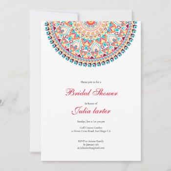 peacock mandala bridalshower invitation