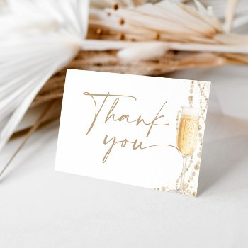 pearls and prosecco bridal shower, brunch & bubbly thank you card