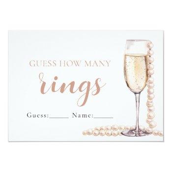 Pearls And Prosecco Guess How Many Rings Game Invitation Front View