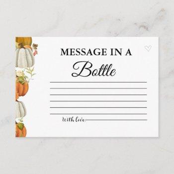 pearls and prosecco message bottle bridal shower  enclosure card