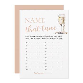 pearls and prosecco name that tune bridal game invitation