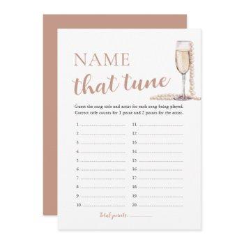 pearls and prosecco name that tune bridal game invitation