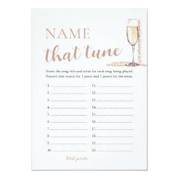 Pearls And Prosecco Name That Tune Bridal Game Invitation Front View