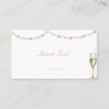 pearls and prosecco place card name food label