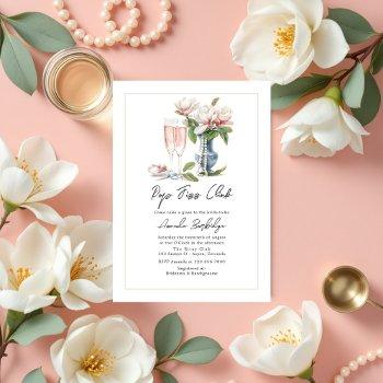 pearls and prosecco pop fizz clink bridal shower invitation