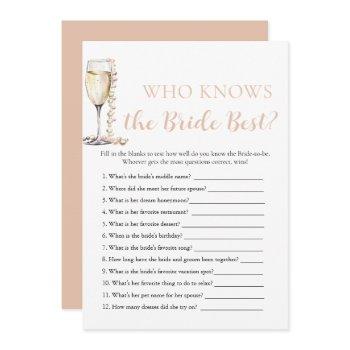 pearls and prosecco who knows the bride best game invitation