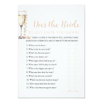Pearls Does The Bride Really Know The Groom Game Invitation Front View