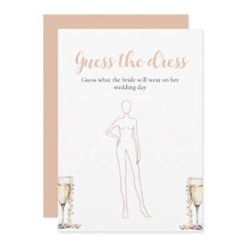 pearls prosecco guess the dress bridal shower game invitation