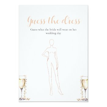 Pearls Prosecco Guess The Dress Bridal Shower Game Invitation Front View