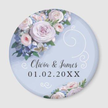 peony rose couple wedding favors elegant magnet