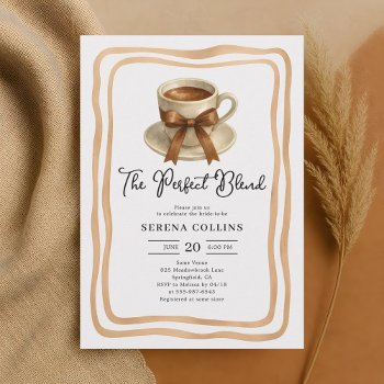 perfect blend coffee cup bridal shower invitation