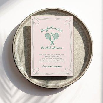 perfect match tennis bridal shower invitation