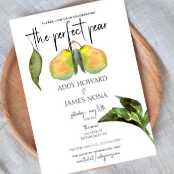 Perfect Pear - Couples Shower Invitation Front View