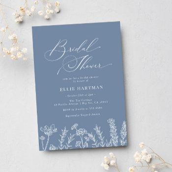 periwinkle wildflower bridal shower invitation