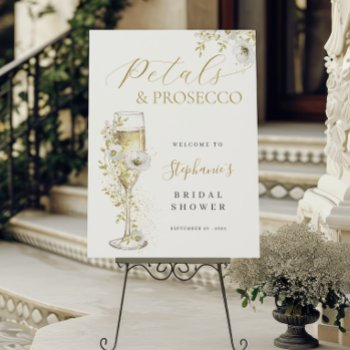 petals and prosecco bridal shower invitation foam board
