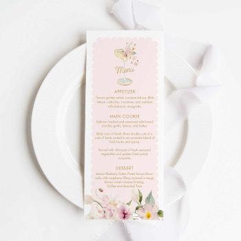 petals and prosecco bridal shower menu