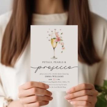 petals pearls & prosecco wildflower bridal shower invitation