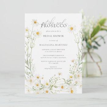 petals prosecco boho daisy bridal shower invitation