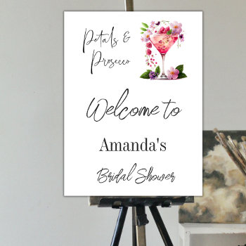 petals & prosecco floral bridal shower welcome foam board