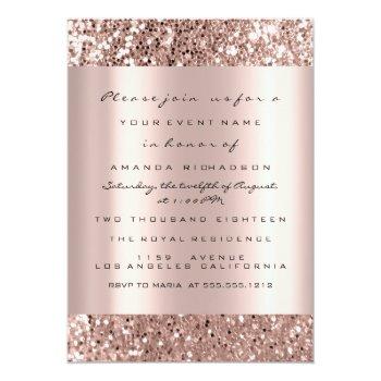 Photo Bridal Shower Rose Gold Drips Graduation Invitation Front View