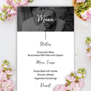 photo destination boarding pass wedding menu