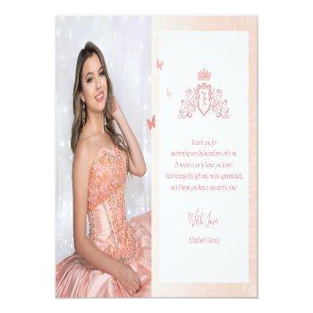 Photo Princess Carriage Rose Gold Foil Thank You Foil Invitation Postcard Front View