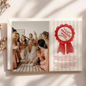 photo sports baseball homerun  bridal shower thank you card