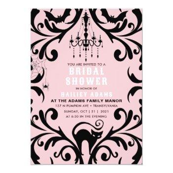 Pink And Black Damask Glam Halloween Front View