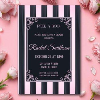 pink and black lingerie shower invitation