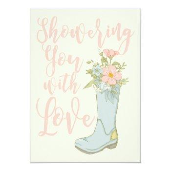 Pink And Blue Bridal Shower Greeting Card Front View